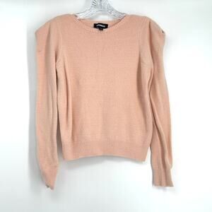 Express Womens Crewneck Pullover Sweater Size S Light Pink Soft Knit Long Sleeve